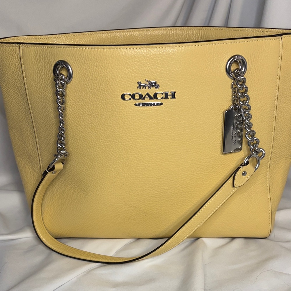 Coach Lemon Yellow Leather Tote